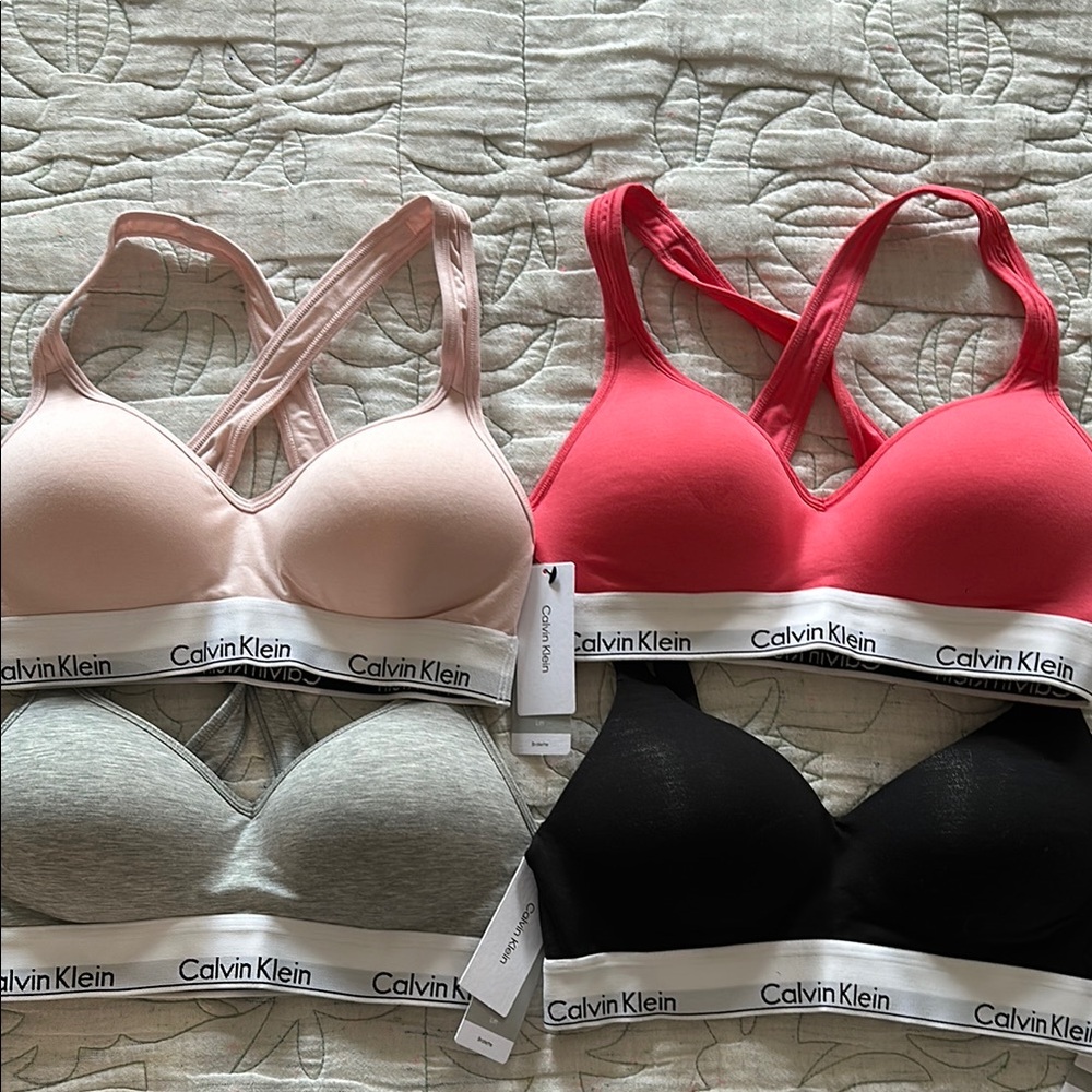 Calvin Klein Bra Set - Pink, Coral, Gray, Black